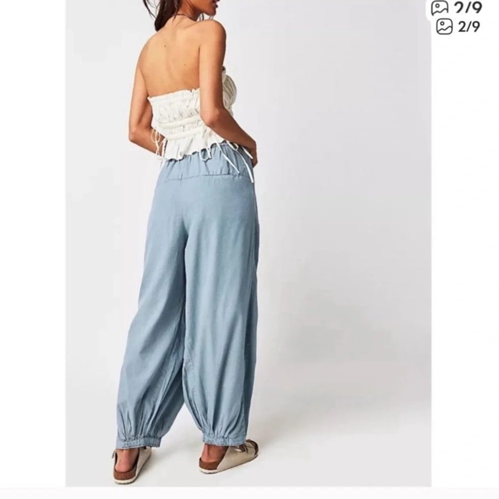 FREE PEOPLE To The Sky Parachute Low-rise Wide Leg Pant in Stormy Weather | XS - Picture 3 of 16